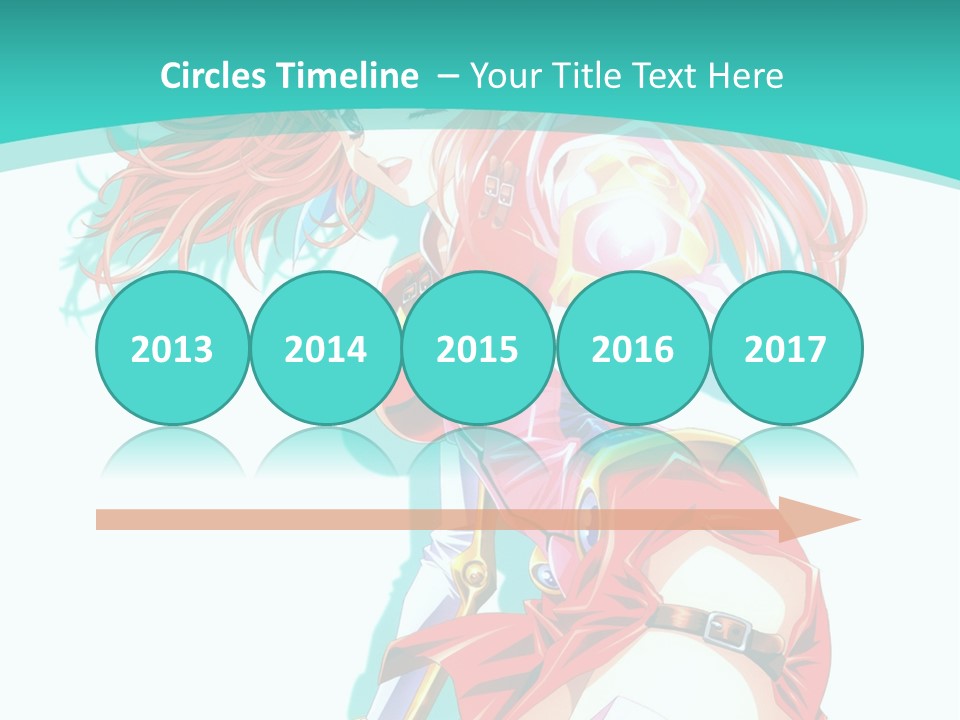 A Girl In A Red Dress With A Blue Background PowerPoint Template