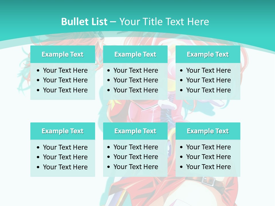 A Girl In A Red Dress With A Blue Background PowerPoint Template