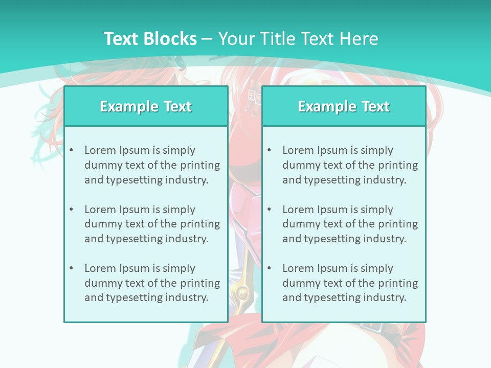 A Girl In A Red Dress With A Blue Background PowerPoint Template