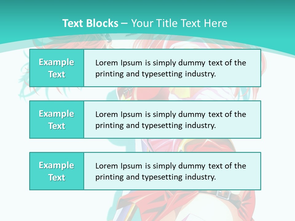 A Girl In A Red Dress With A Blue Background PowerPoint Template