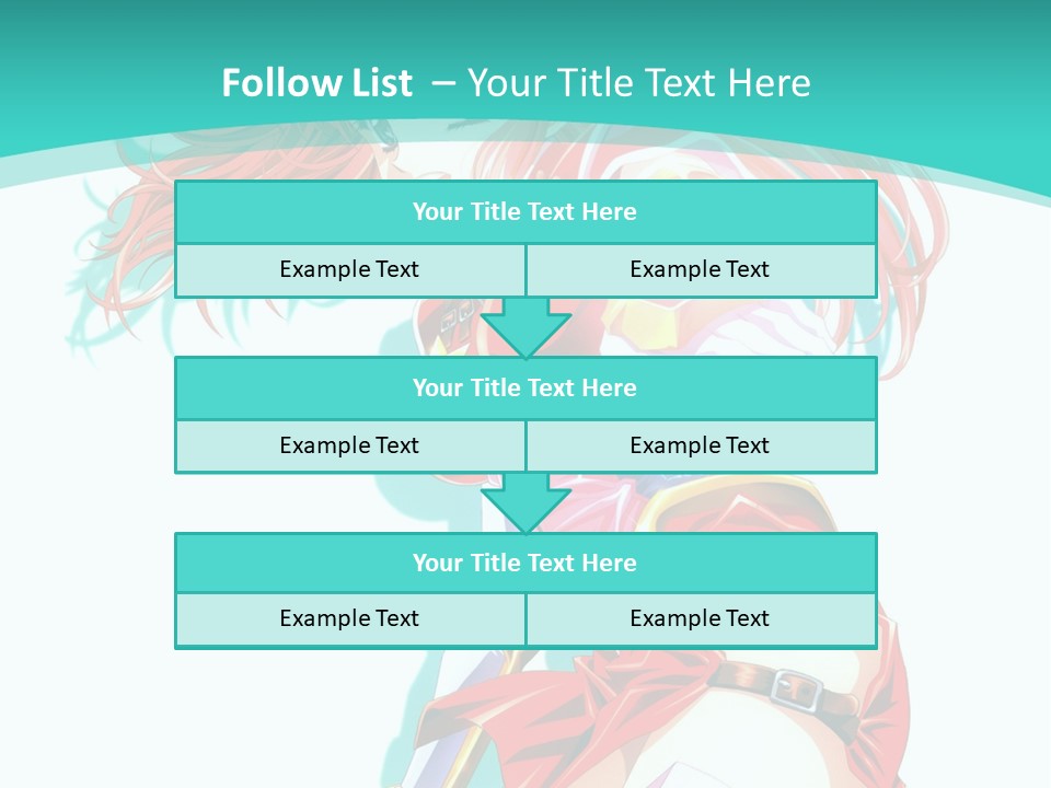 A Girl In A Red Dress With A Blue Background PowerPoint Template