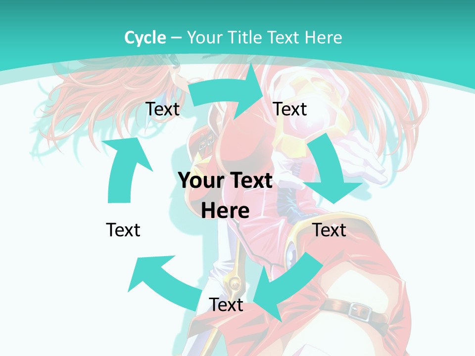 A Girl In A Red Dress With A Blue Background PowerPoint Template