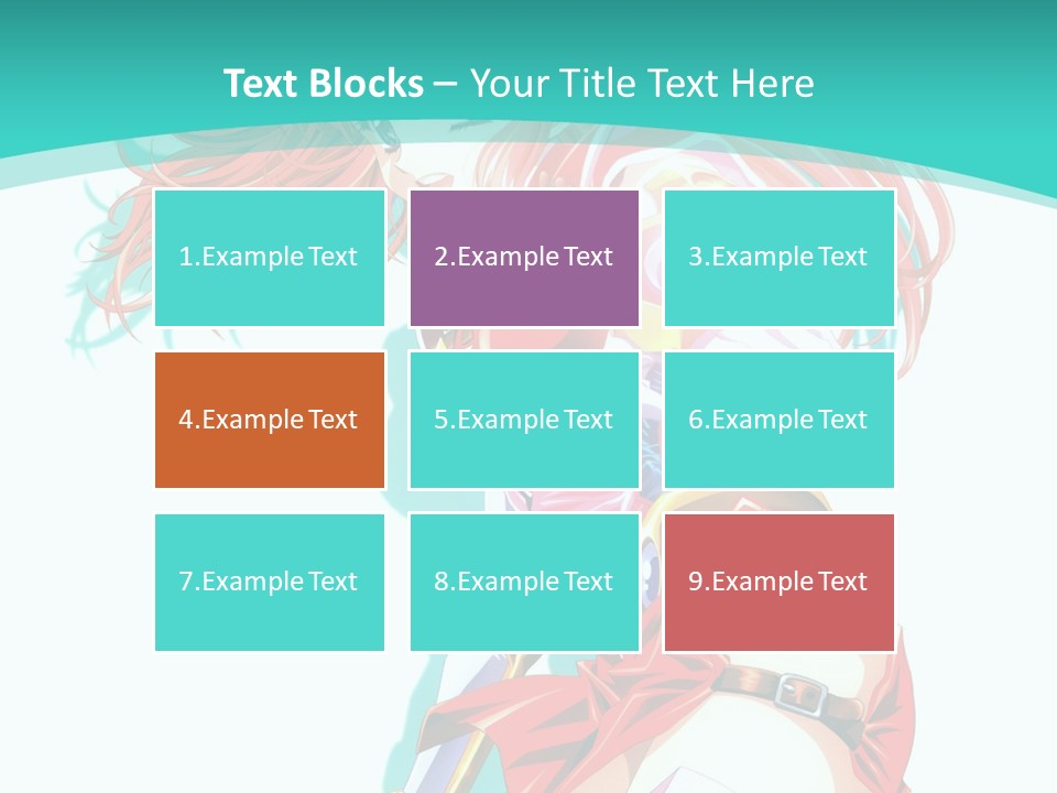 A Girl In A Red Dress With A Blue Background PowerPoint Template