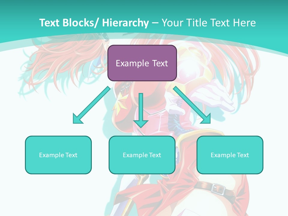 A Girl In A Red Dress With A Blue Background PowerPoint Template