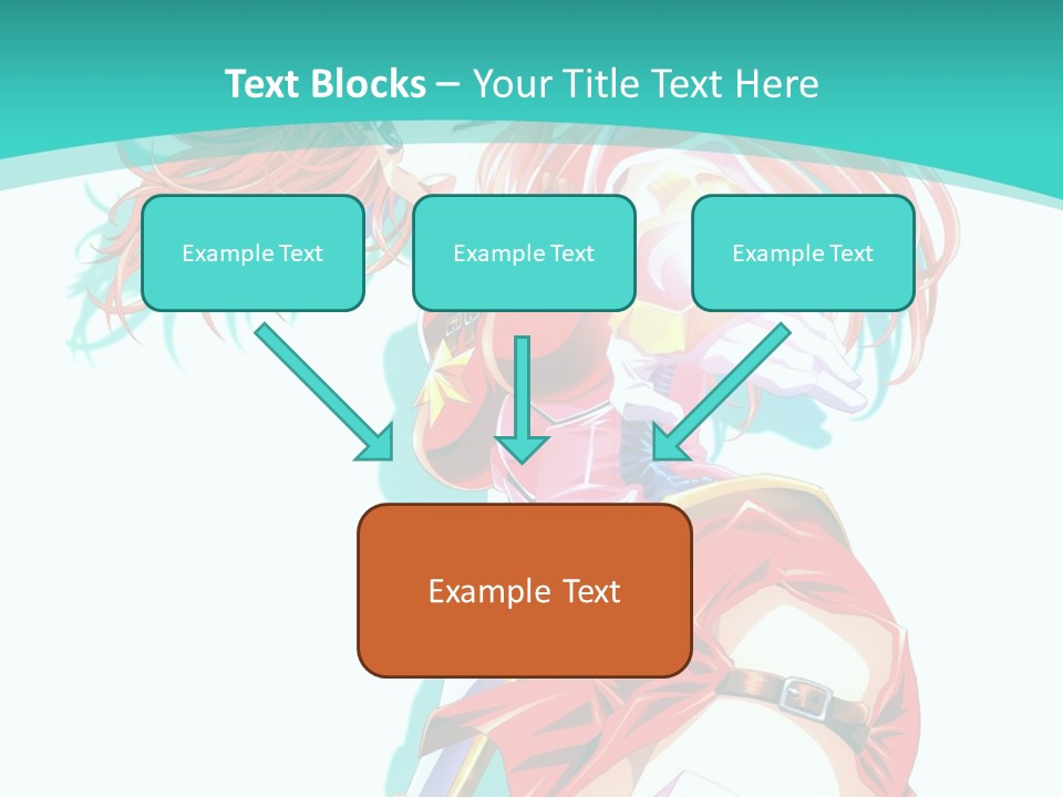 A Girl In A Red Dress With A Blue Background PowerPoint Template