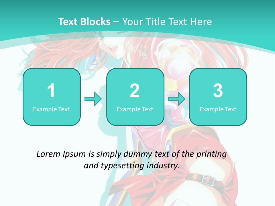 A Girl In A Red Dress With A Blue Background PowerPoint Template