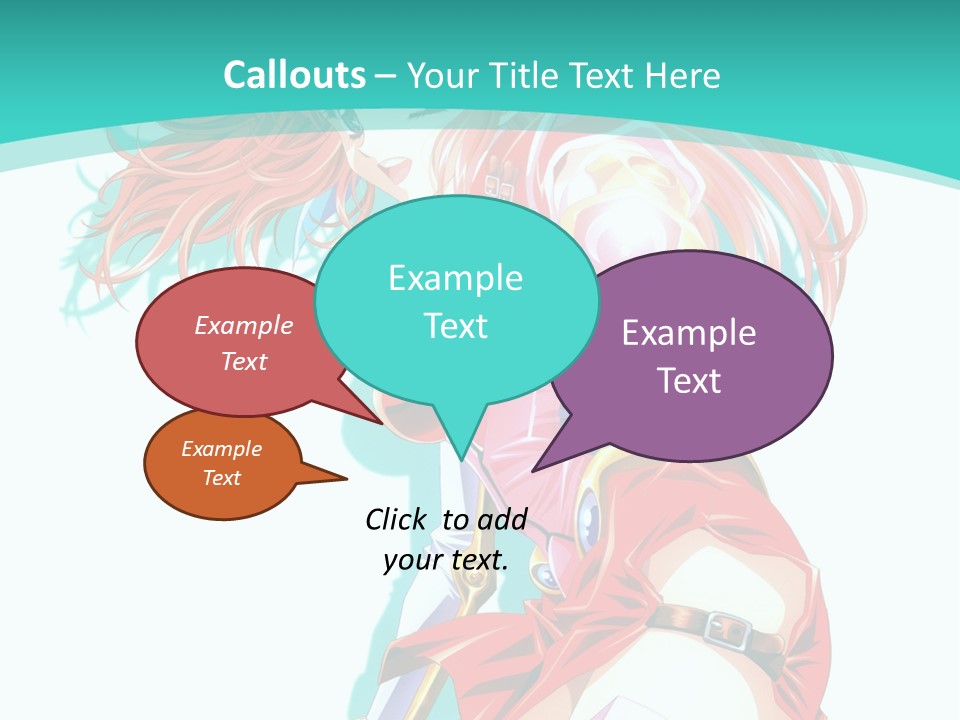 A Girl In A Red Dress With A Blue Background PowerPoint Template