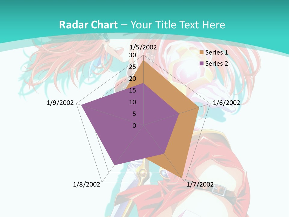 A Girl In A Red Dress With A Blue Background PowerPoint Template