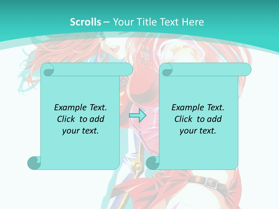 A Girl In A Red Dress With A Blue Background PowerPoint Template