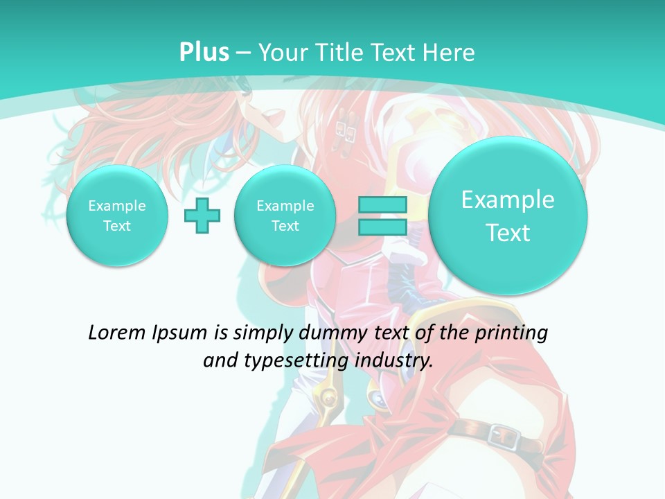 A Girl In A Red Dress With A Blue Background PowerPoint Template