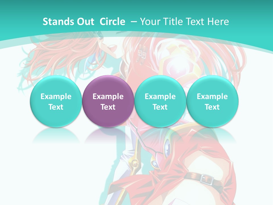 A Girl In A Red Dress With A Blue Background PowerPoint Template