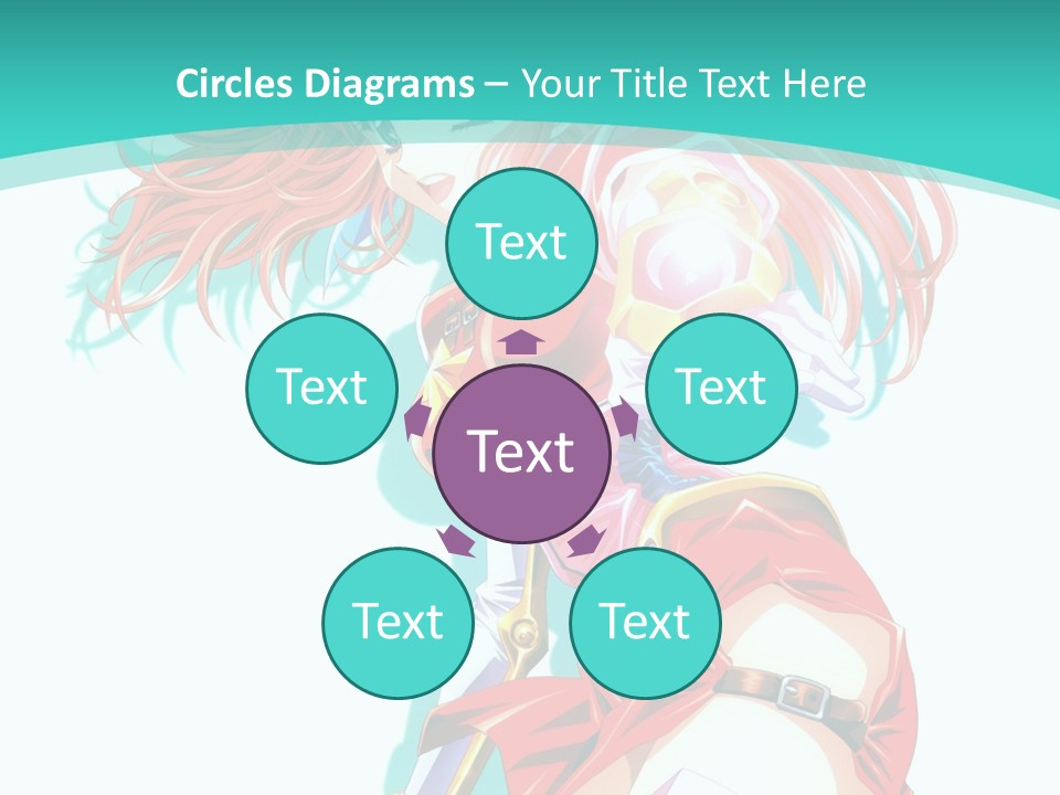 A Girl In A Red Dress With A Blue Background PowerPoint Template