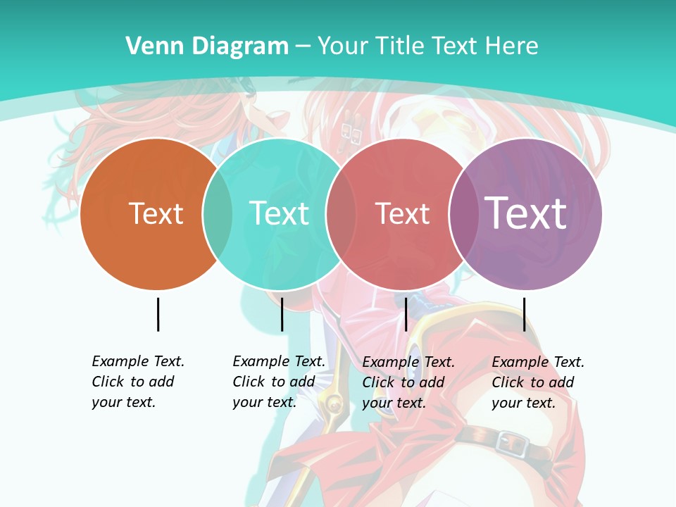 A Girl In A Red Dress With A Blue Background PowerPoint Template