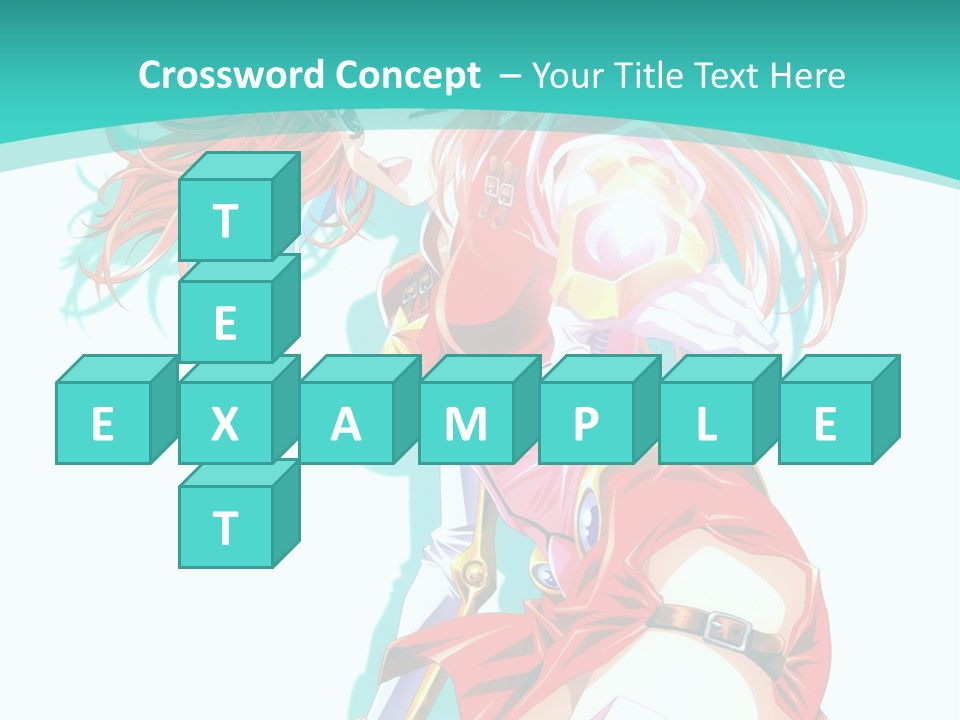 A Girl In A Red Dress With A Blue Background PowerPoint Template