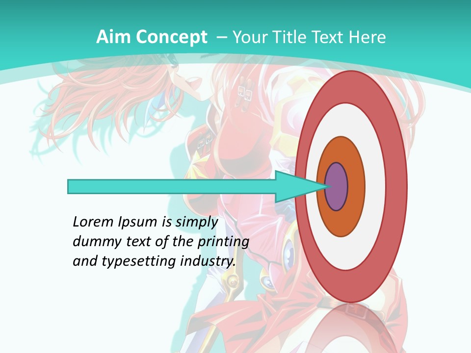 A Girl In A Red Dress With A Blue Background PowerPoint Template