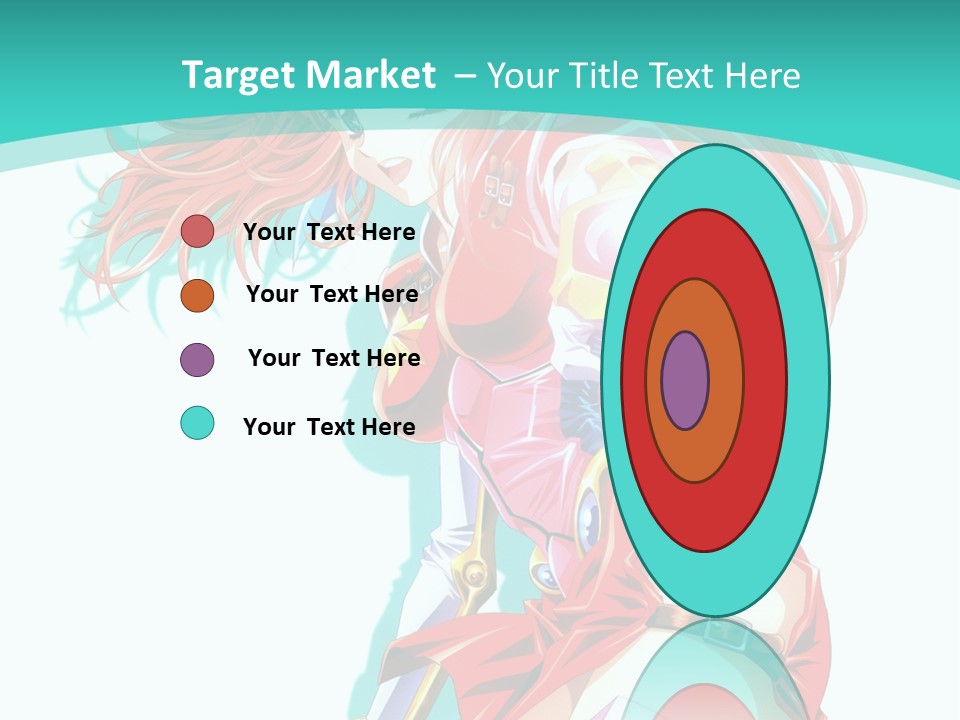 A Girl In A Red Dress With A Blue Background PowerPoint Template