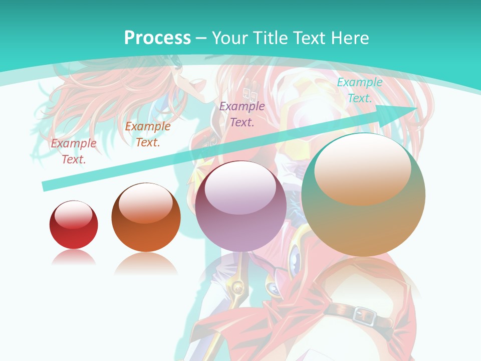 A Girl In A Red Dress With A Blue Background PowerPoint Template