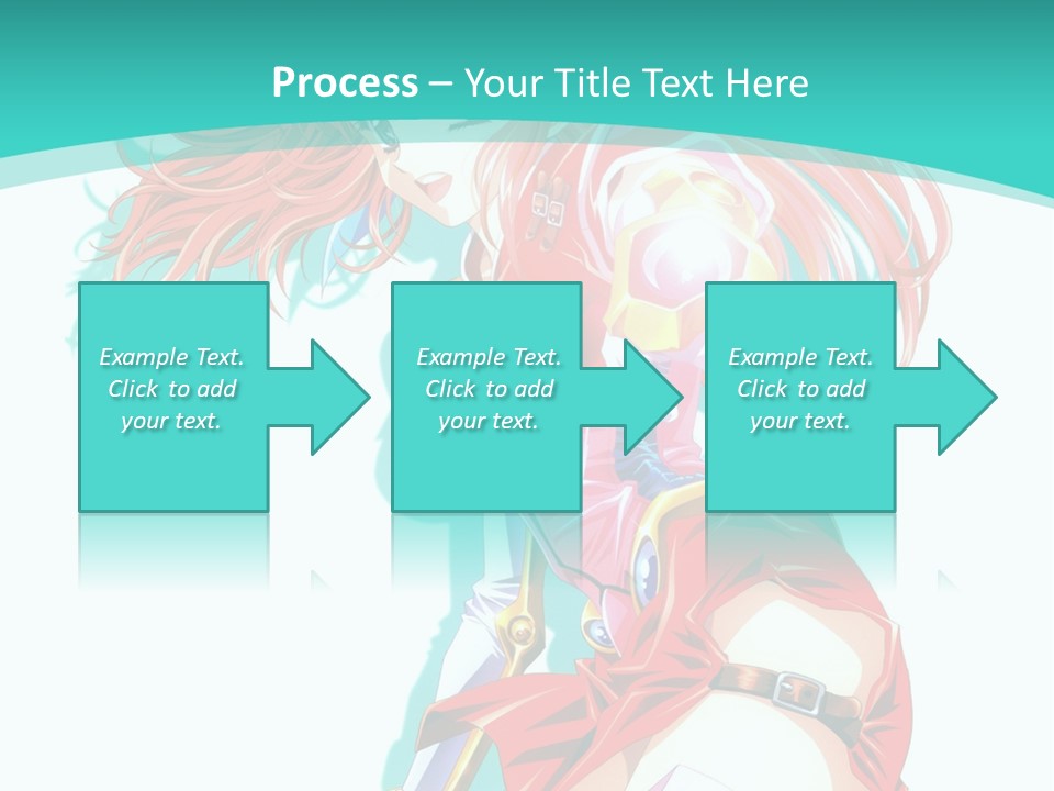 A Girl In A Red Dress With A Blue Background PowerPoint Template