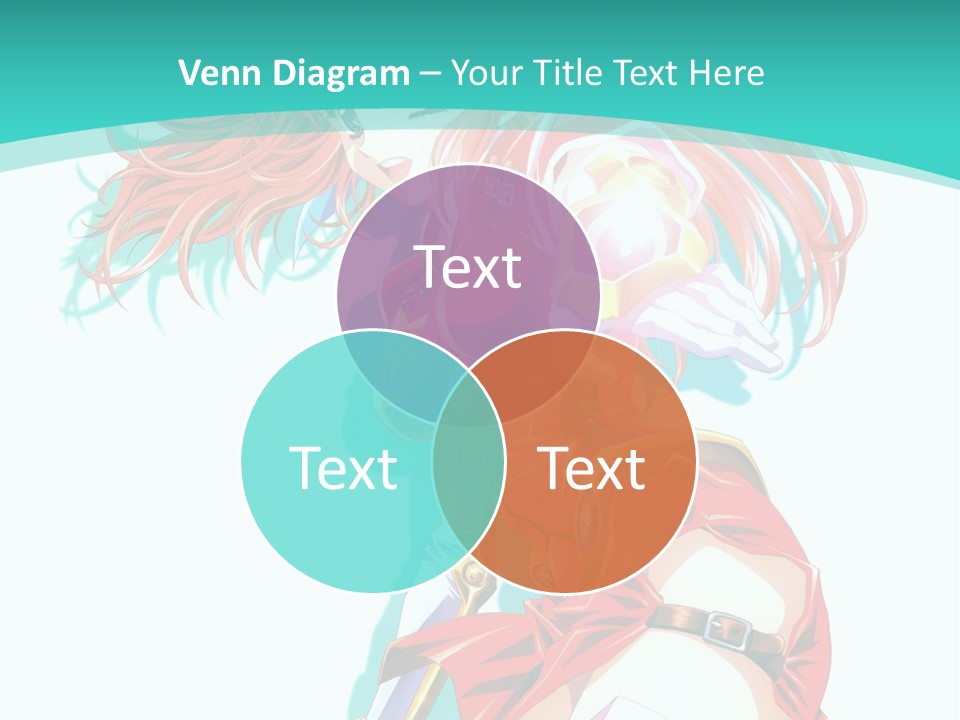 A Girl In A Red Dress With A Blue Background PowerPoint Template