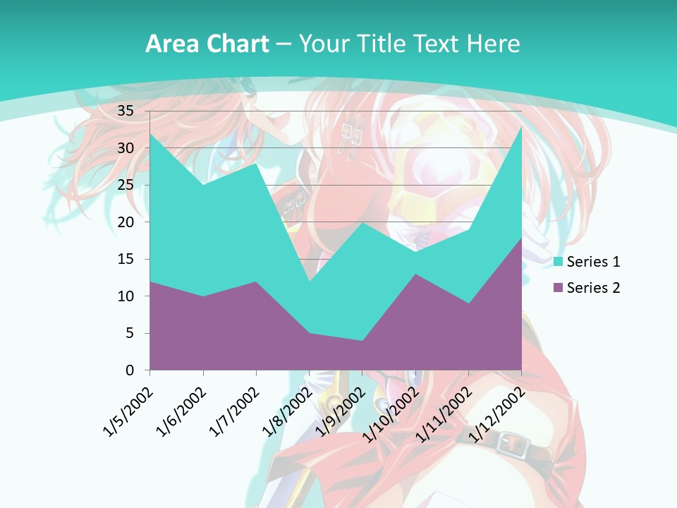 A Girl In A Red Dress With A Blue Background PowerPoint Template