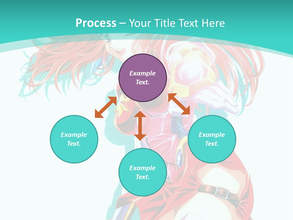 A Girl In A Red Dress With A Blue Background PowerPoint Template