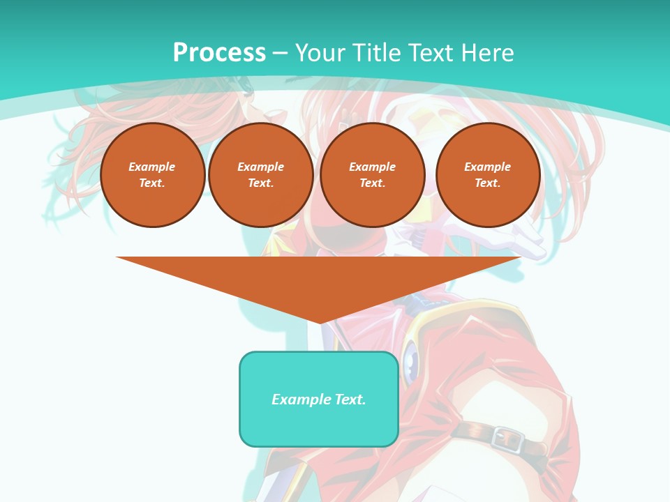 A Girl In A Red Dress With A Blue Background PowerPoint Template