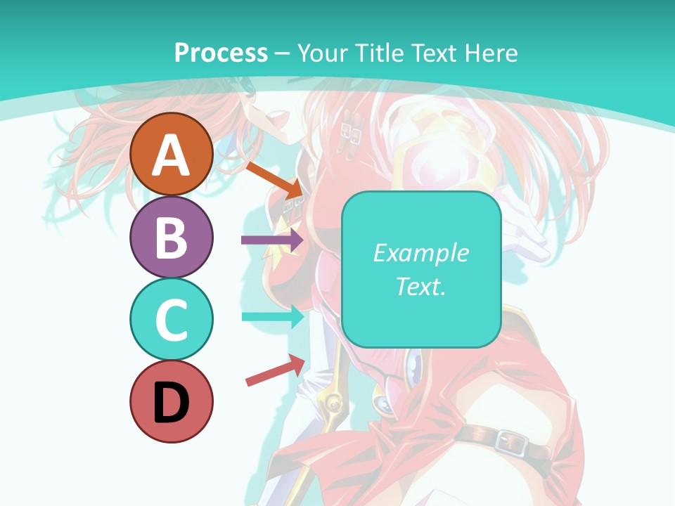 A Girl In A Red Dress With A Blue Background PowerPoint Template