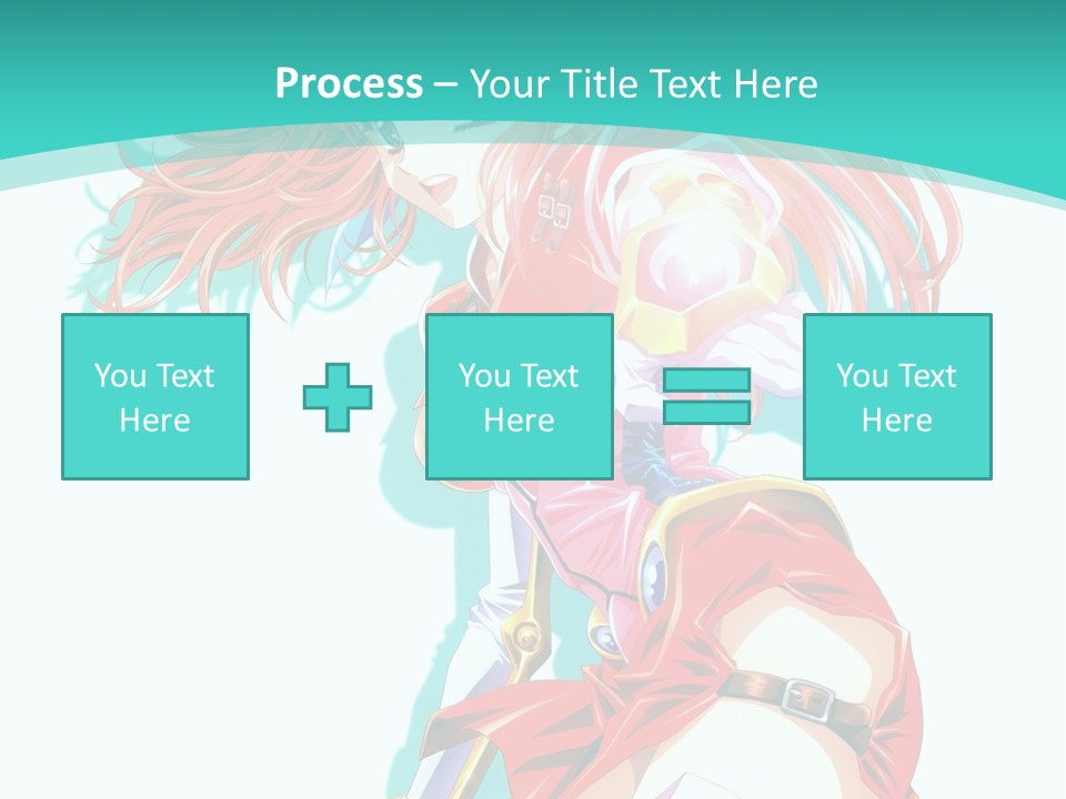 A Girl In A Red Dress With A Blue Background PowerPoint Template