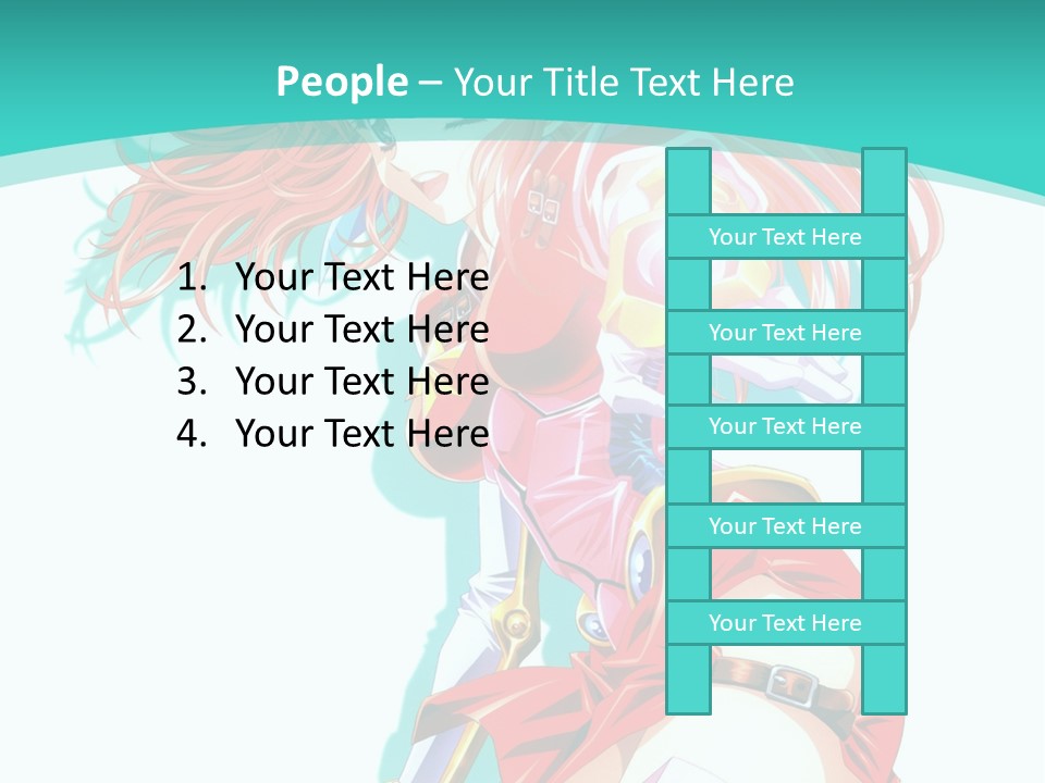 A Girl In A Red Dress With A Blue Background PowerPoint Template