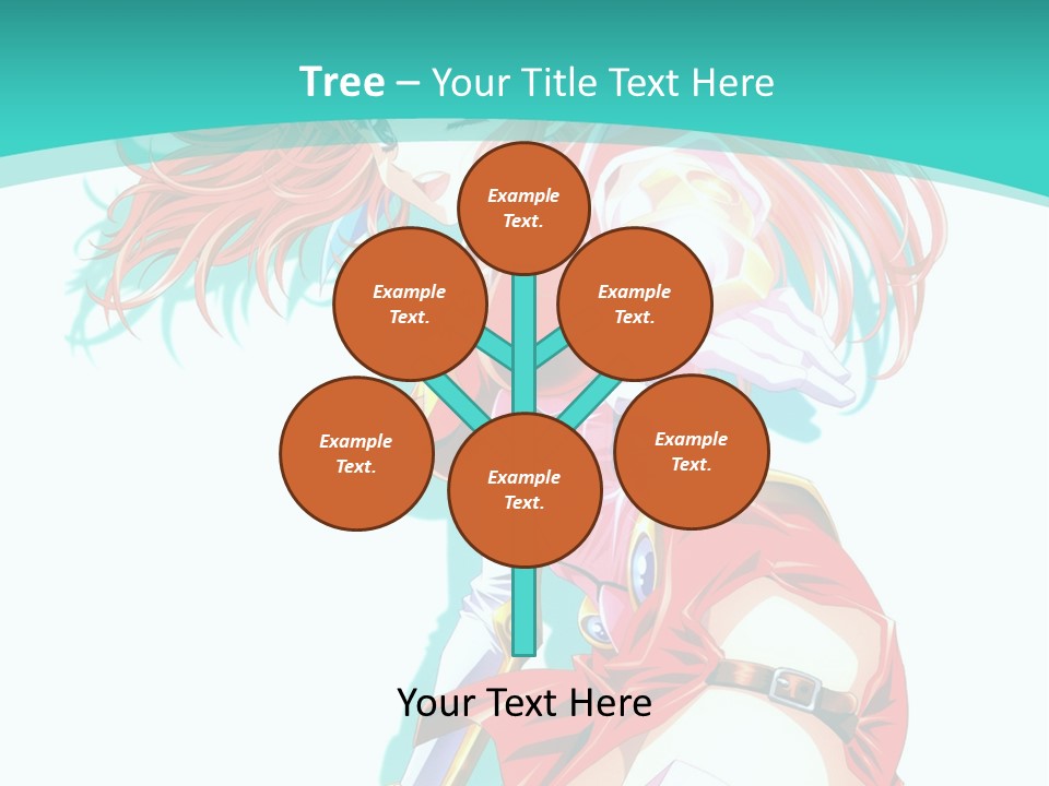 A Girl In A Red Dress With A Blue Background PowerPoint Template