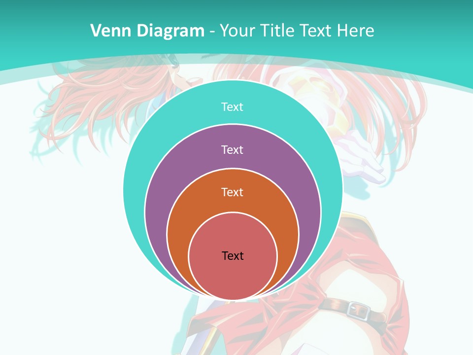 A Girl In A Red Dress With A Blue Background PowerPoint Template