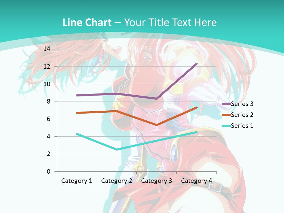 A Girl In A Red Dress With A Blue Background PowerPoint Template