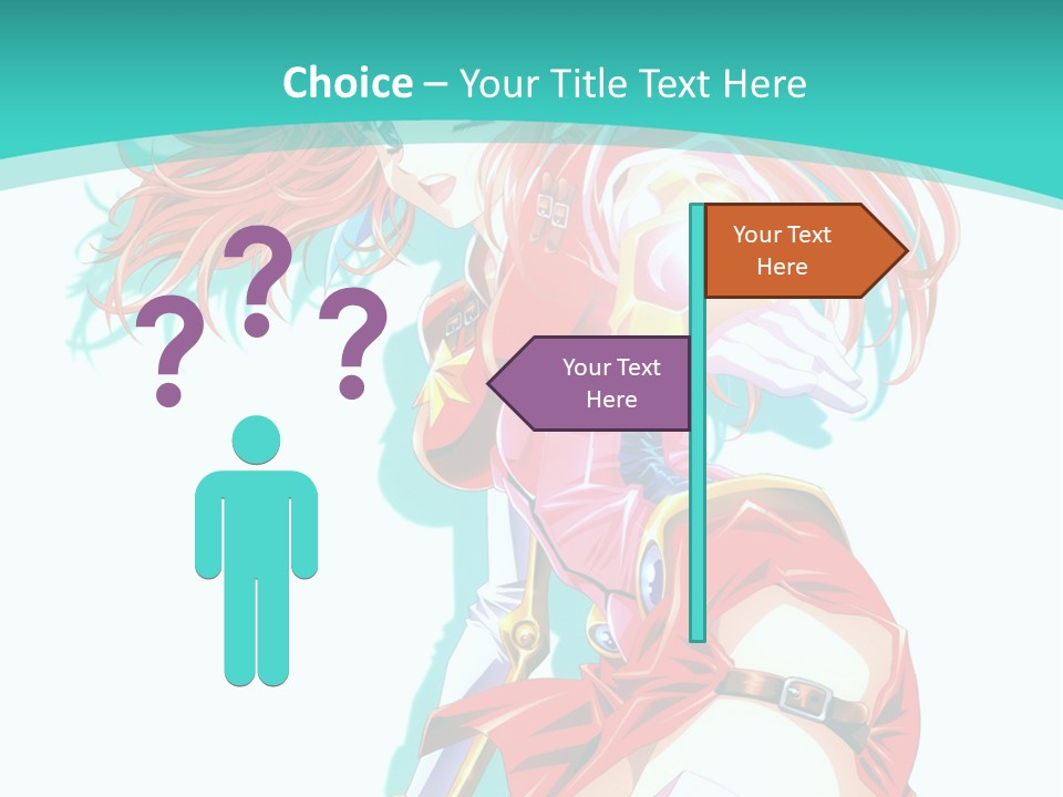 A Girl In A Red Dress With A Blue Background PowerPoint Template