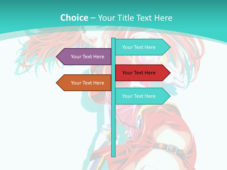 A Girl In A Red Dress With A Blue Background PowerPoint Template