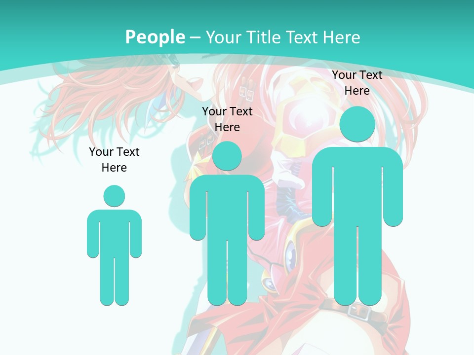 A Girl In A Red Dress With A Blue Background PowerPoint Template