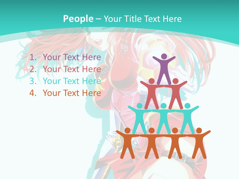 A Girl In A Red Dress With A Blue Background PowerPoint Template