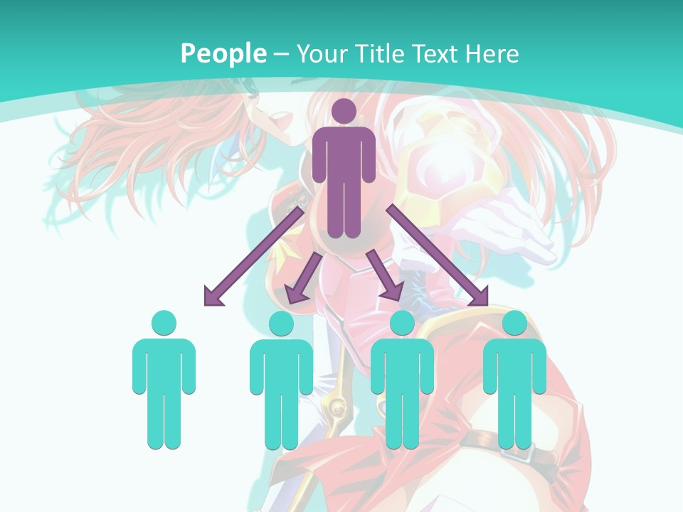 A Girl In A Red Dress With A Blue Background PowerPoint Template