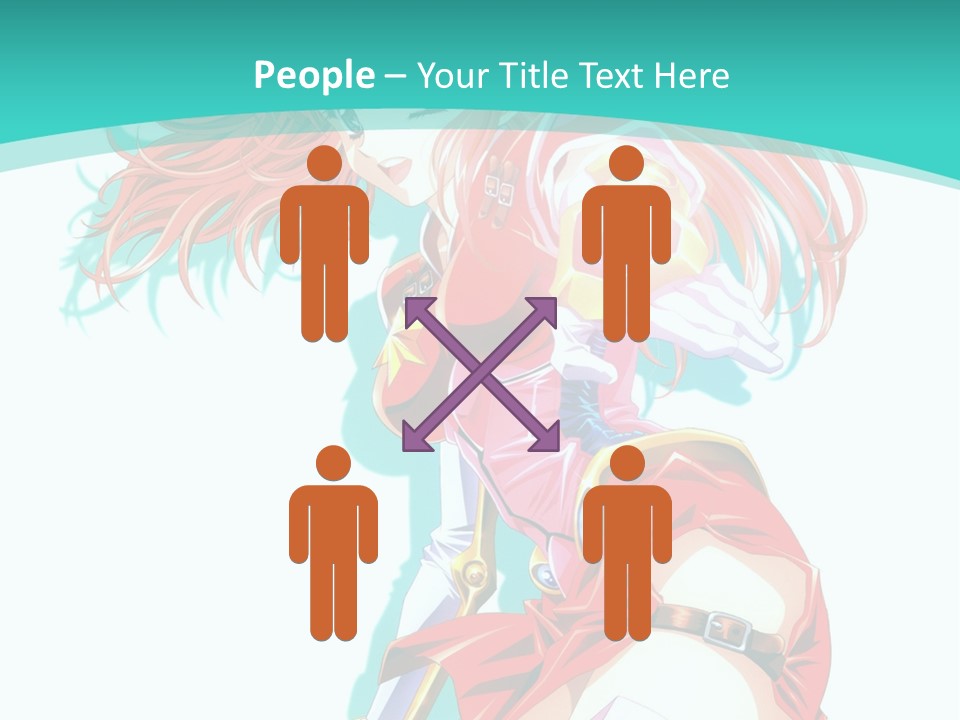 A Girl In A Red Dress With A Blue Background PowerPoint Template