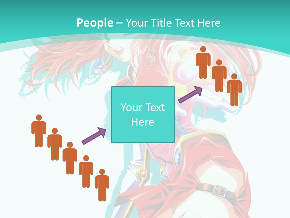 A Girl In A Red Dress With A Blue Background PowerPoint Template