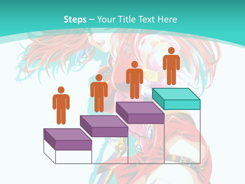 A Girl In A Red Dress With A Blue Background PowerPoint Template