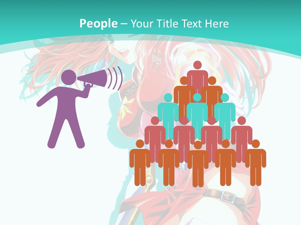 A Girl In A Red Dress With A Blue Background PowerPoint Template