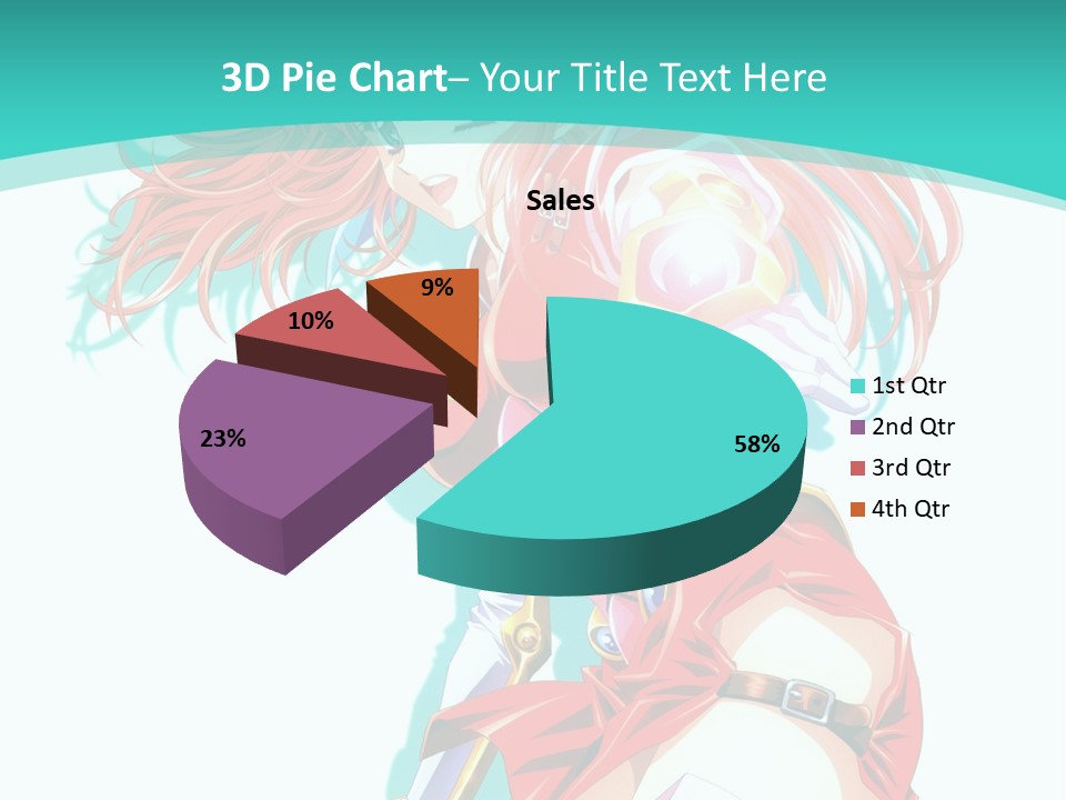 A Girl In A Red Dress With A Blue Background PowerPoint Template