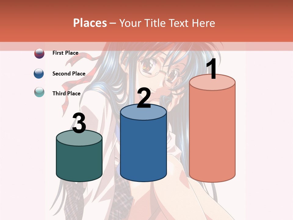 A Woman With Blue Hair Is Sitting Down PowerPoint Template