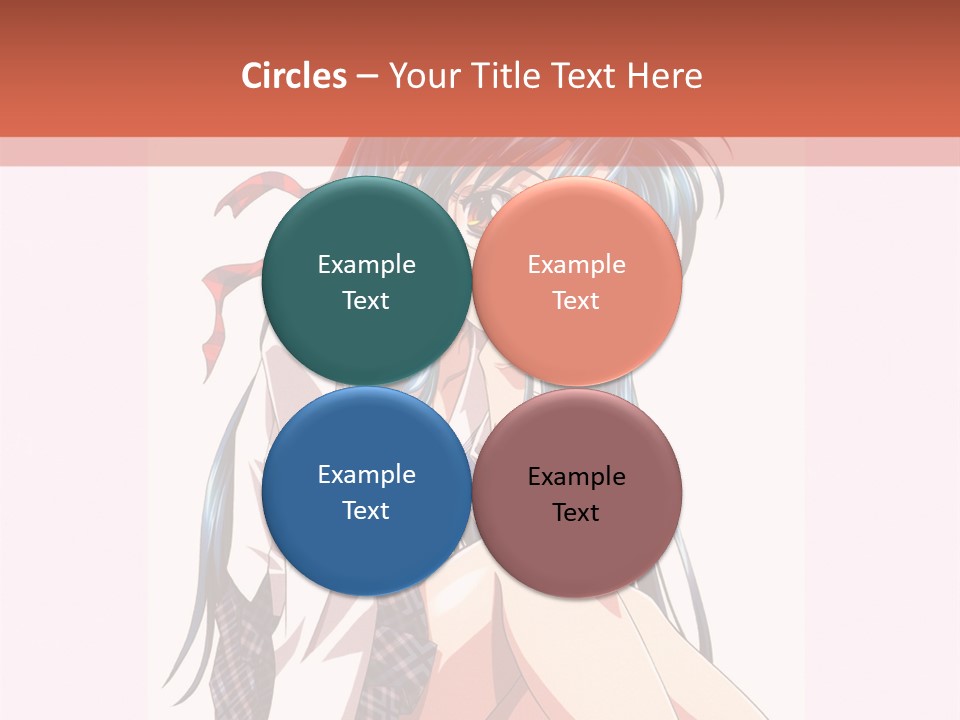 A Woman With Blue Hair Is Sitting Down PowerPoint Template