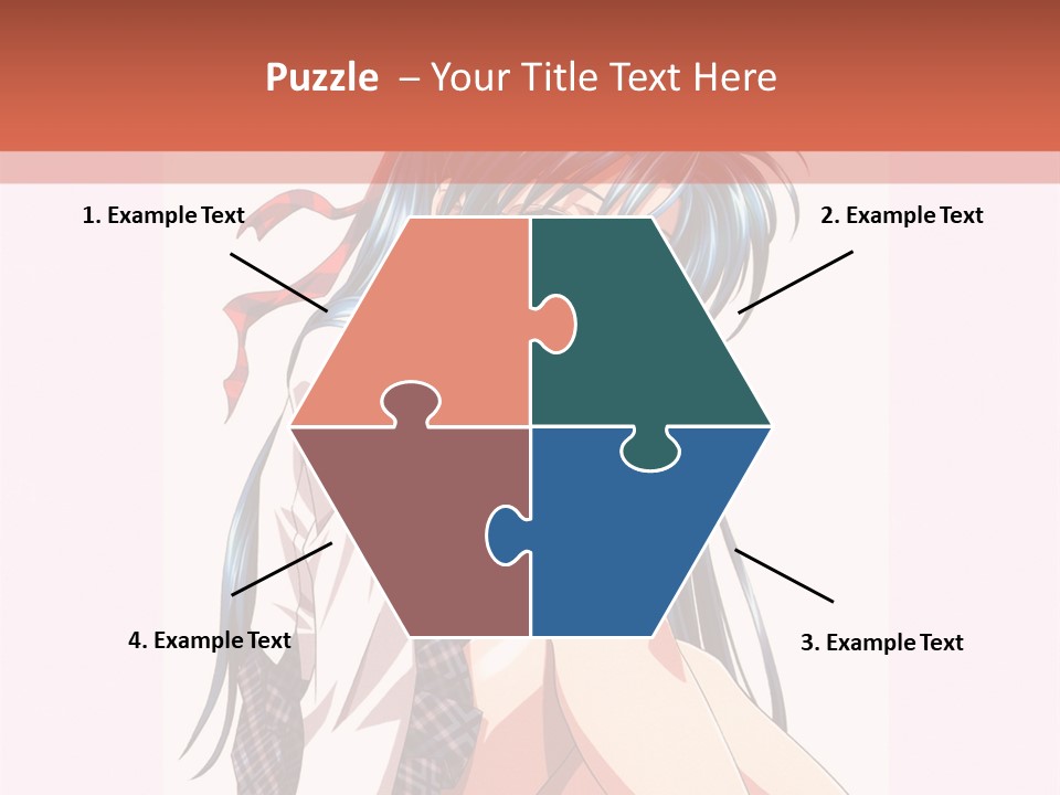 A Woman With Blue Hair Is Sitting Down PowerPoint Template