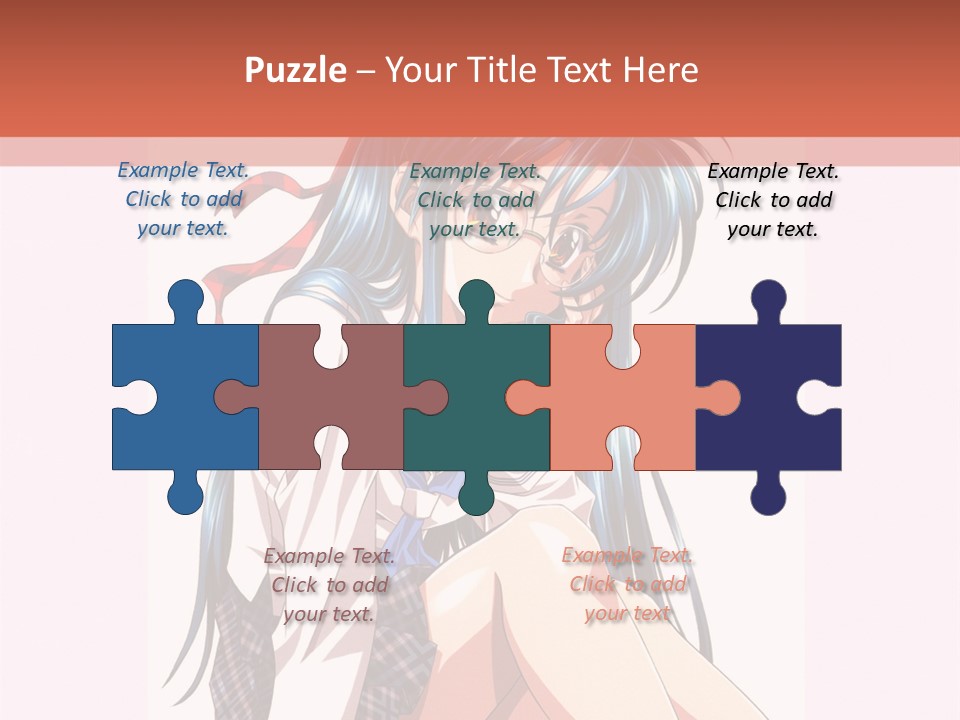 A Woman With Blue Hair Is Sitting Down PowerPoint Template