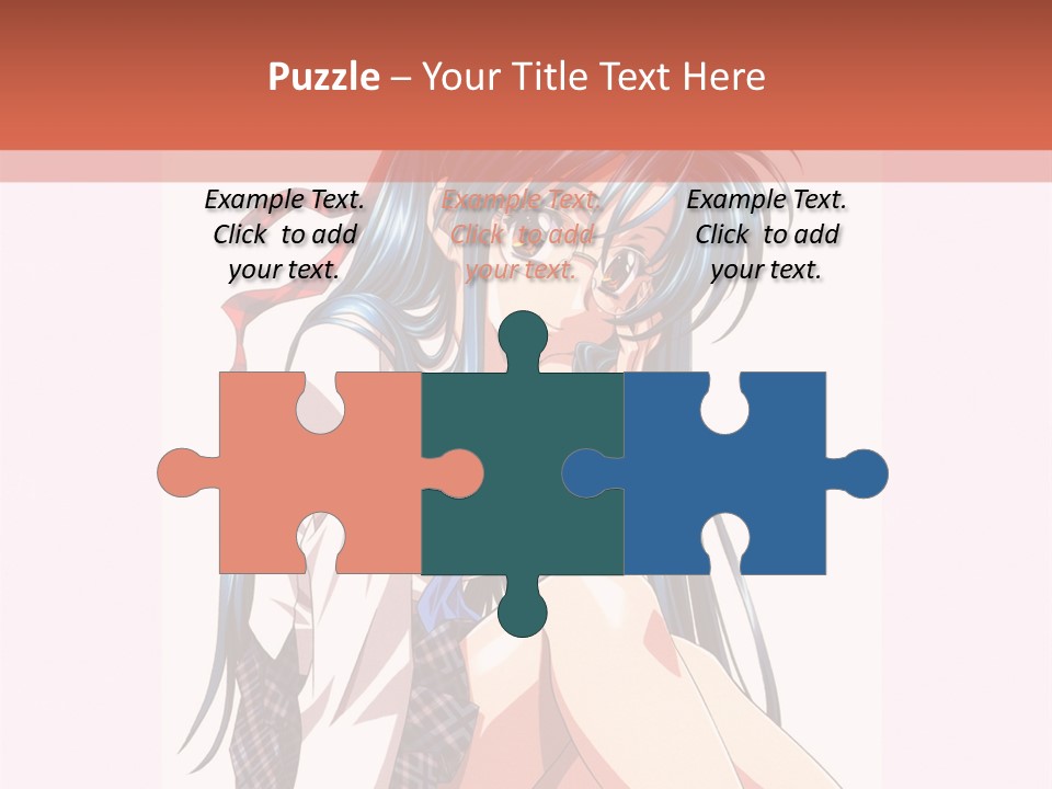 A Woman With Blue Hair Is Sitting Down PowerPoint Template