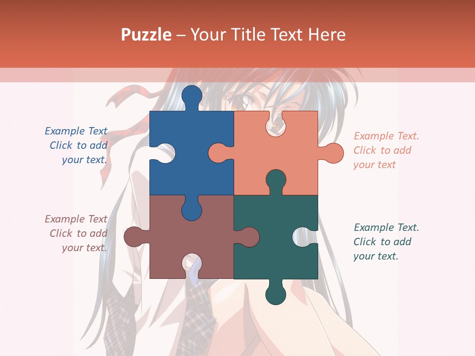 A Woman With Blue Hair Is Sitting Down PowerPoint Template