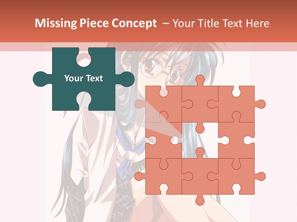 A Woman With Blue Hair Is Sitting Down PowerPoint Template