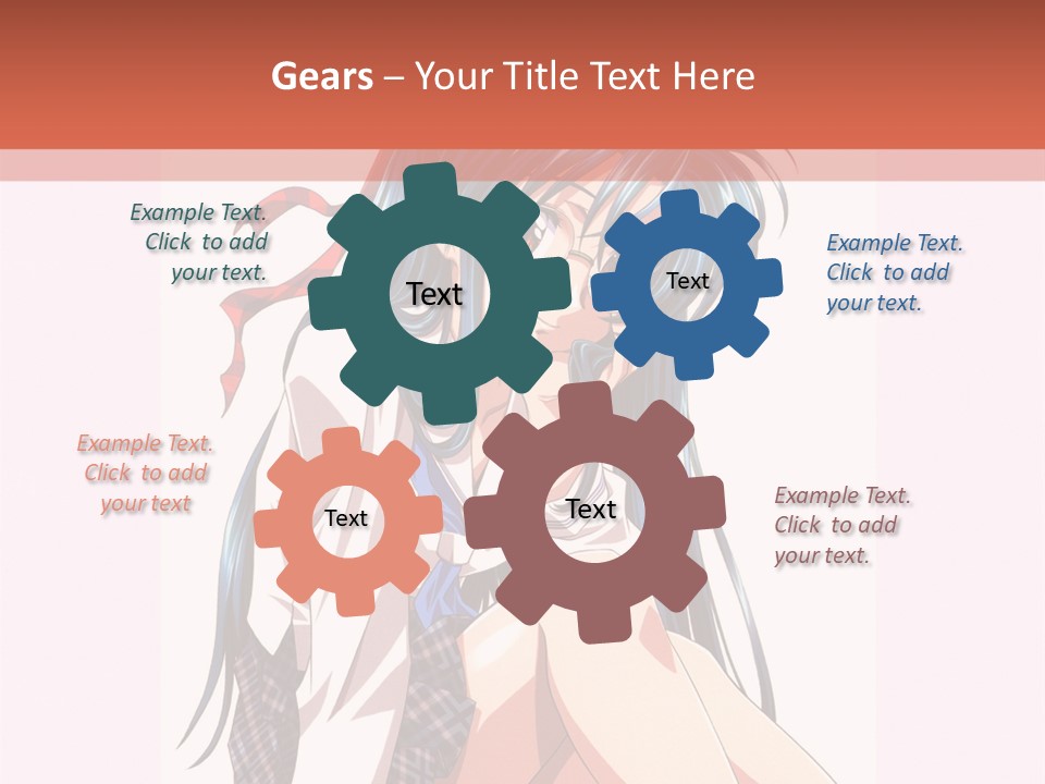 A Woman With Blue Hair Is Sitting Down PowerPoint Template